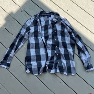 GAP Black & White Plaid Shirt, Size M